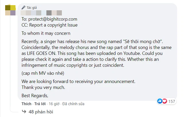 Nam ca sĩ Việt đạo nhái trắng trợn hit của BTS: Fan đồng loạt gửi mail cho Big Hit, chính chủ gỡ MV chỉ sau một đêm! - Ảnh 5.