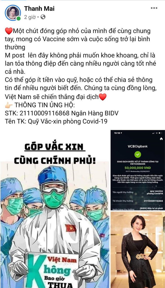 Sau Vy Oanh, lại có thêm 1 nghệ sĩ Việt bị nghi đăng ảnh chuyển khoản pha ke ủng hộ Quỹ vaccine, phải lặng lẽ sửa status - Ảnh 2.