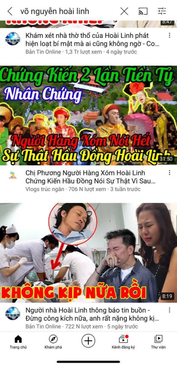 Hàng loạt kênh YouTube đưa thông tin thất thiệt về Hoài Linh, hút về cả triệu lượt xem - Ảnh 3.