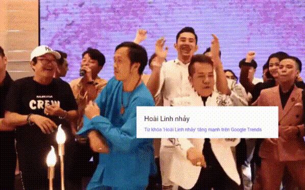 Từ khóa &quot;Hoài Linh nhảy&quot; lọt top tìm kiếm nhiều nhất 24 giờ qua, cho ra 16,8 triệu kết quả chỉ trong 0,47 giây sau clip &quot;quẩy vinahey&quot;