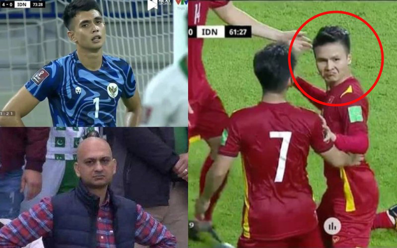 Việt Nam &quot;chốt đơn&quot; Indonesia 4-0, mạng xã hội bùng nổ loạt meme cực đỉnh, biểu cảm của Quang Hải chiếm trọn spotlight