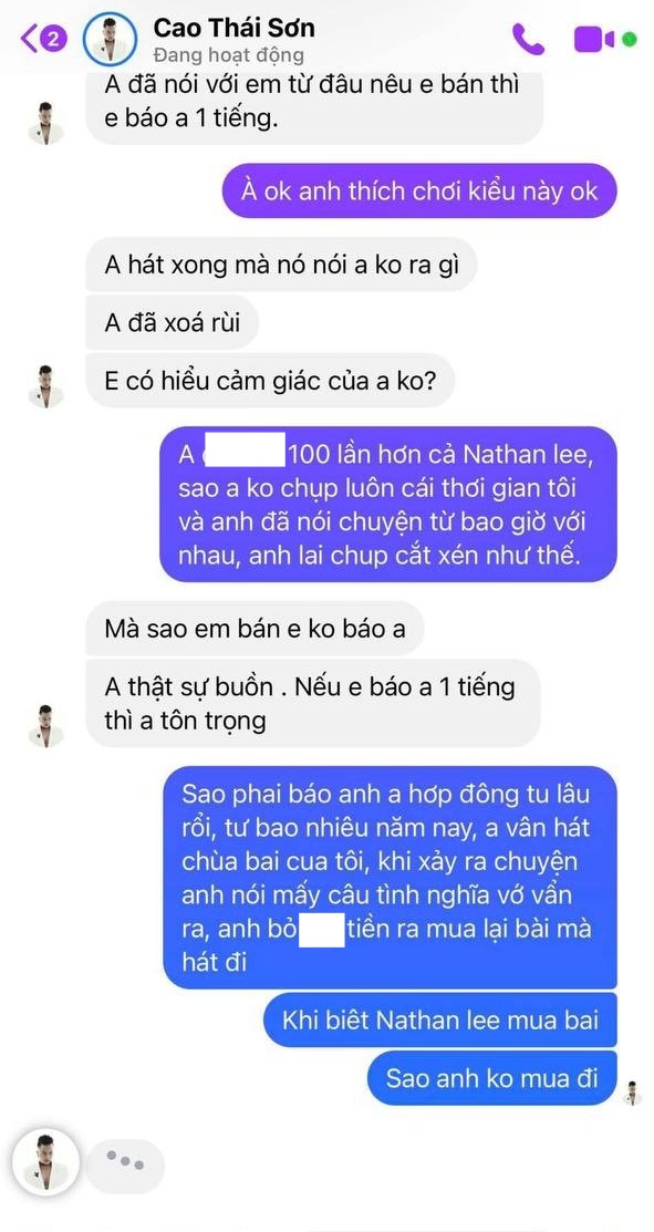 Biến căng nửa đêm: Khắc Việt tố Cao Thái Sơn ép giá mua bài 1 triệu xuống 500k, hát chùa, cắt hình chat đăng FB và chốt bớt giả tạo đi - Ảnh 6.