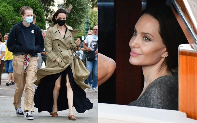 Angelina Jolie &quot;đại náo&quot; nước Ý: Lộ chân gân guốc da bọc xương nhưng visual kinh diễm &quot;cân&quot; tất, át cả ái nữ &quot;khổng lồ&quot; Shiloh