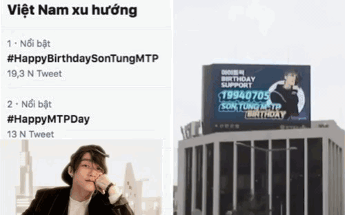 Không chỉ mua hẳn biển quảng cáo ở Hàn, Sky còn đẩy hashtag chúc mừng sinh nhật Sơn Tùng M-TP lên thẳng top trending