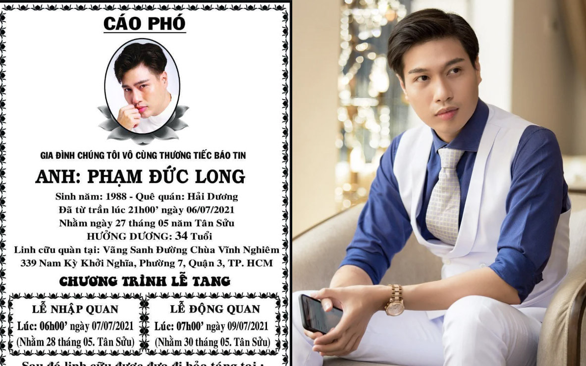 Cáo phó cùng thông tin tang lễ của diễn viên Đức Long: Tiết lộ thời gian cử hành lễ nhập quan, linh cữu sẽ được hoả táng