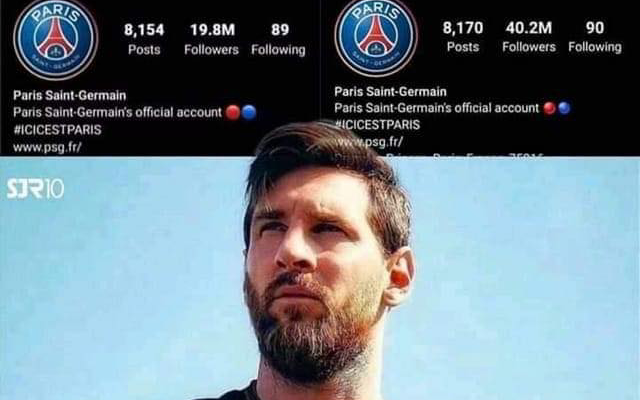 Messi khiến Instagram PSG &quot;bùng nổ&quot; tăng hơn 22 triệu follower, thực chất chỉ là một cú lừa?