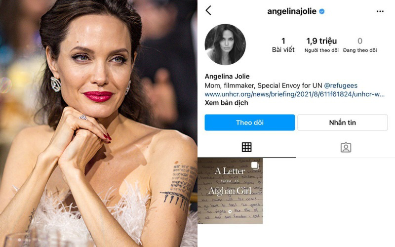 Angelina Jolie chính thức dùng Instagram, ngay post đầu tiên đã khiến fan xôn xao, tán thưởng?