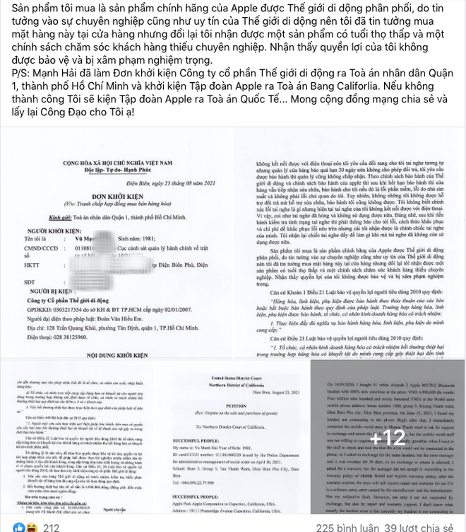 Không được đổi sản phẩm hết bảo hành, một người Việt kiện Thế Giới Di Động và kiện luôn cả Apple - Ảnh 1.