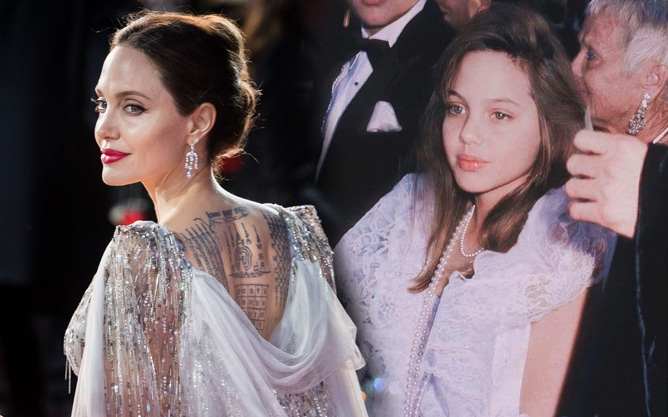 Angelina Jolie và 2 thảm đỏ huyền thoại: 11 tuổi đã như sao hạng A vì xinh vô thực, 44 tuổi thành luôn bà hoàng đẹp &quot;bức người&quot;