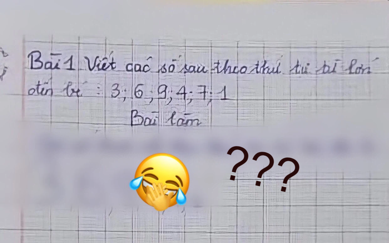 Cô giáo yêu cầu viết các số từ LỚN đến BÉ, đáp án cậu nhóc đưa ra khiến giáo viên &quot;cạn lời&quot;, khen ngợi &quot;thông minh&quot; quá