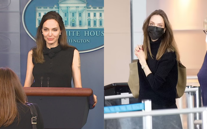 Vừa phát biểu tại Nhà Trắng, Angelina Jolie đã gây náo loạn sân bay: Đeo khẩu trang vẫn gây sốt vì visual đẹp hút hồn