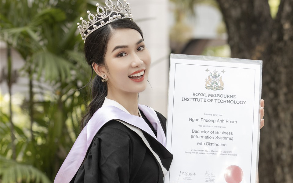 Á hậu học vấn khủng nhất Vbiz: Vừa tốt nghiệp thủ khoa ĐH RMIT, nay nhận học bổng Thạc sĩ Thương mại Toàn cầu