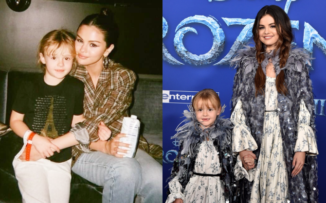 Selena Gomez mãi mới chịu khoe em gái: Visual xinh xỉu như mẫu nhí, nhìn lại thảm đỏ Frozen 2 mới thấy khác biệt hẳn