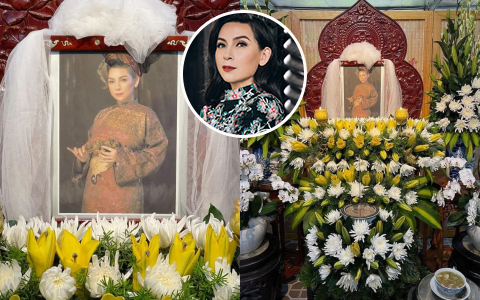 Xúc động hình ảnh bàn thờ cố ca sĩ Phi Nhung và ý nghĩa phía sau vòng hoa tiễn biệt của khán giả Tiền Giang