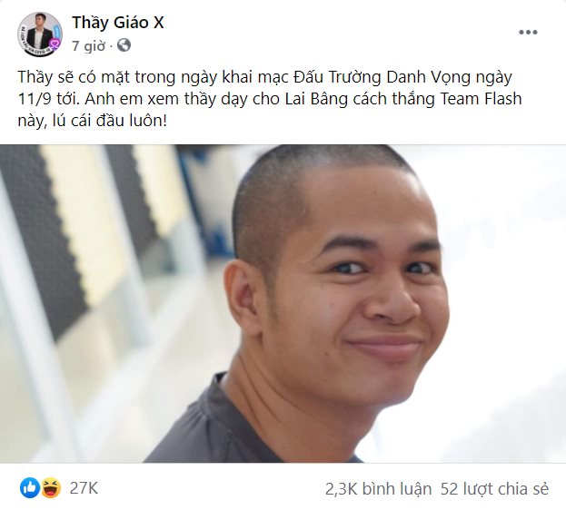 Thầy Giáo X tuyên bố dạy Lai Bâng thắng Team Flash trong ngày khai mạc Đấu Trường Danh Vọng mùa Đông 2021 - Ảnh 2.
