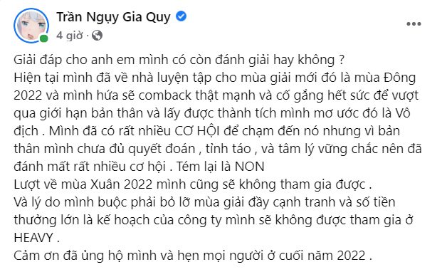 Turtle rời HEAVY, xác nhận không tham gia ĐTDV mùa Xuân 2022 chỉ để tryhard top 1 Thách Đấu? - Ảnh 2.