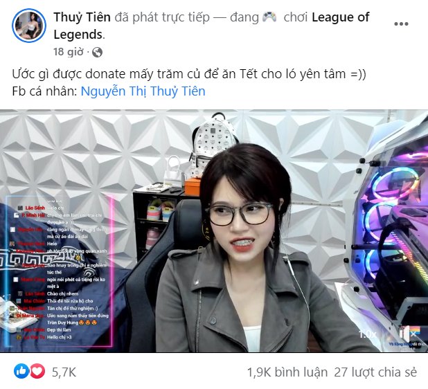 Ước có tiền tiêu Tết, nữ streamer Thuỷ Tiên được fan donate ngay trên sóng livestream hơn cả trăm triệu - Ảnh 1.