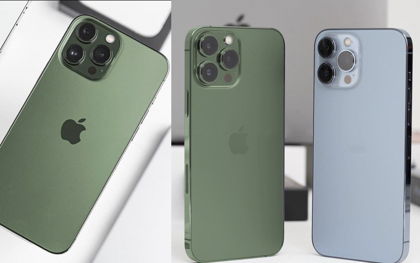 iPhone 13 Pro Max xanh Sierra Blue và Alpine Green cùng nhau đọ sắc, màu nào cũng đẹp ngất ngây!