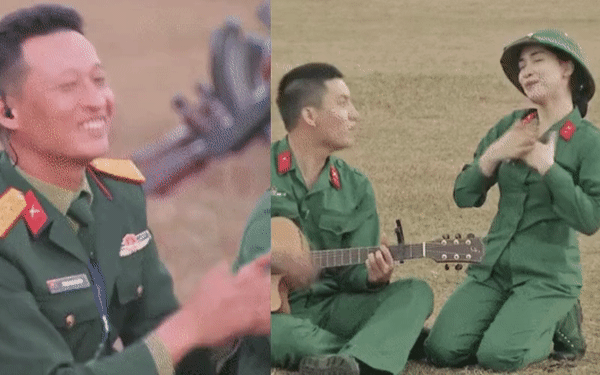 Sao Nhập Ngũ tung clip chưa lên sóng của Hòa Minzy - Anh Tú nhưng biểu cảm phấn khích của Trung đội trưởng mới chiếm spotlight