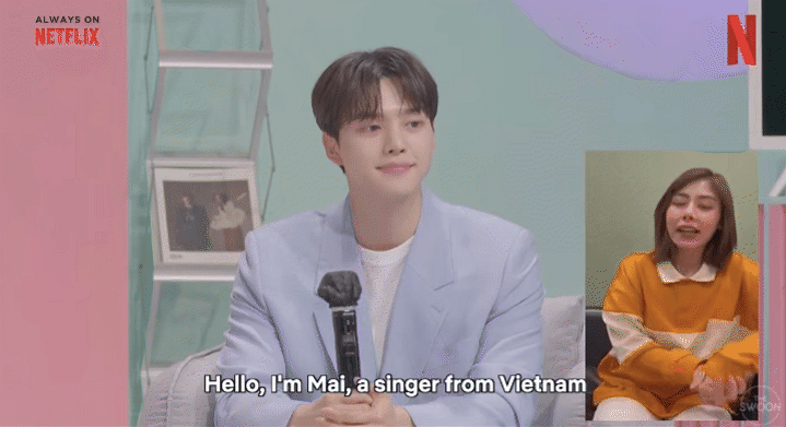 Mai Âm Nhạc giới thiệu là ca sĩ Việt Nam đặt câu hỏi cho Song Kang, thật đến nỗi netizen tưởng ghép - Ảnh 3.
