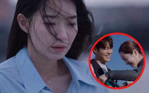 Vừa mới thấy Woo Bin tình tứ bên gái lạ, Shin Min Ah đã gieo mình xuống biển ở Our Blues tập 6?