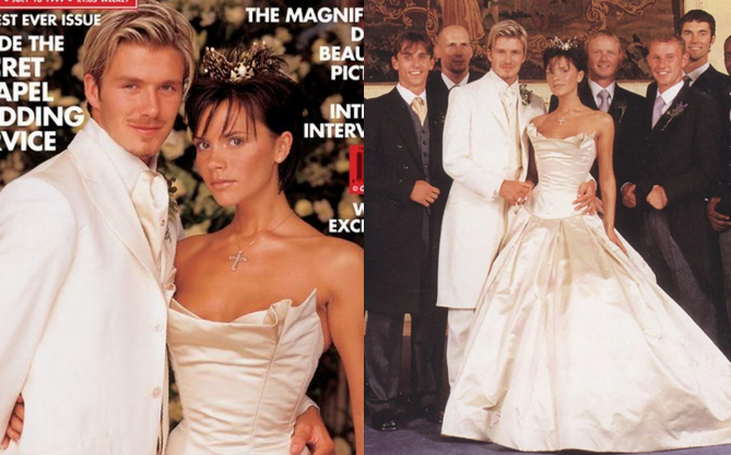 Nhìn lại đám cưới 18 tỷ của David và Victoria Beckham ở lâu đài: Cô dâu chú rể lên đồ như cổ tích, xúc động nhất ảnh bế Brooklyn bé tí