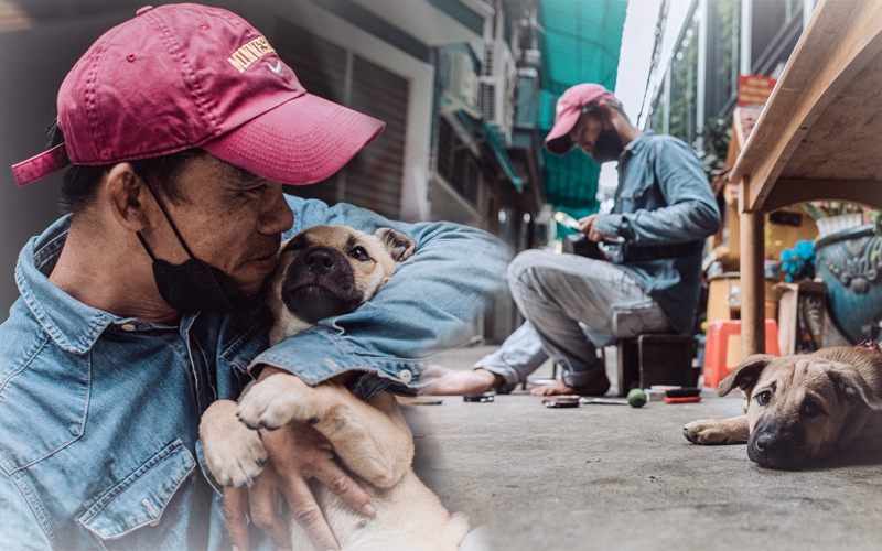 Gặp lại anh đánh giày câm nơi vỉa hè Sài Gòn: Chú chó mù chẳng còn bên anh, nhưng “người bạn” mới vẫn cùng anh rong ruổi