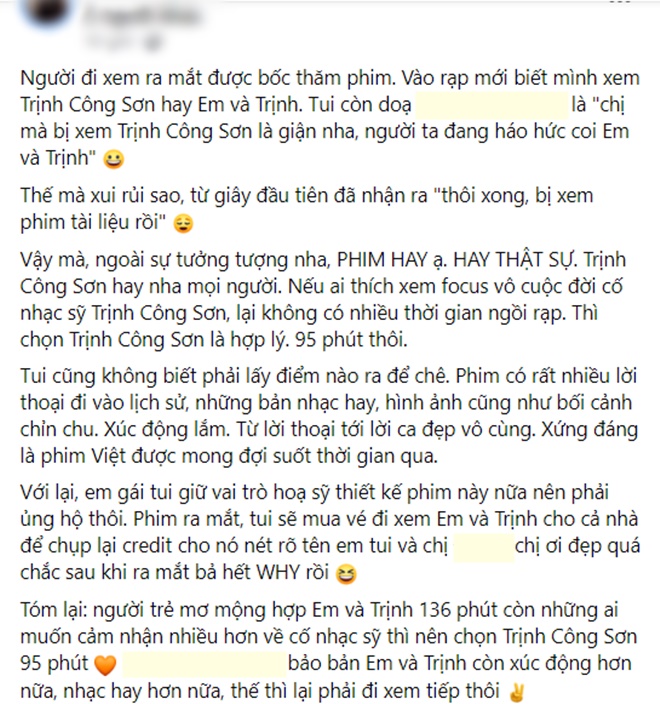 Khán giả đầu tiên review Em Và Trịnh: Khen hết lời bản phim ngắn, mê nhất là Bùi Lan Hương - Hoàng Hà  - Ảnh 10.