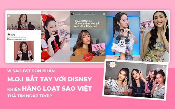 Vì sao BST son phấn M.O.I Cosmetics bắt tay với Disney của Hà Hồ lại khiến hàng loạt sao Việt &quot;thả tim&quot; ngập trời thế này?