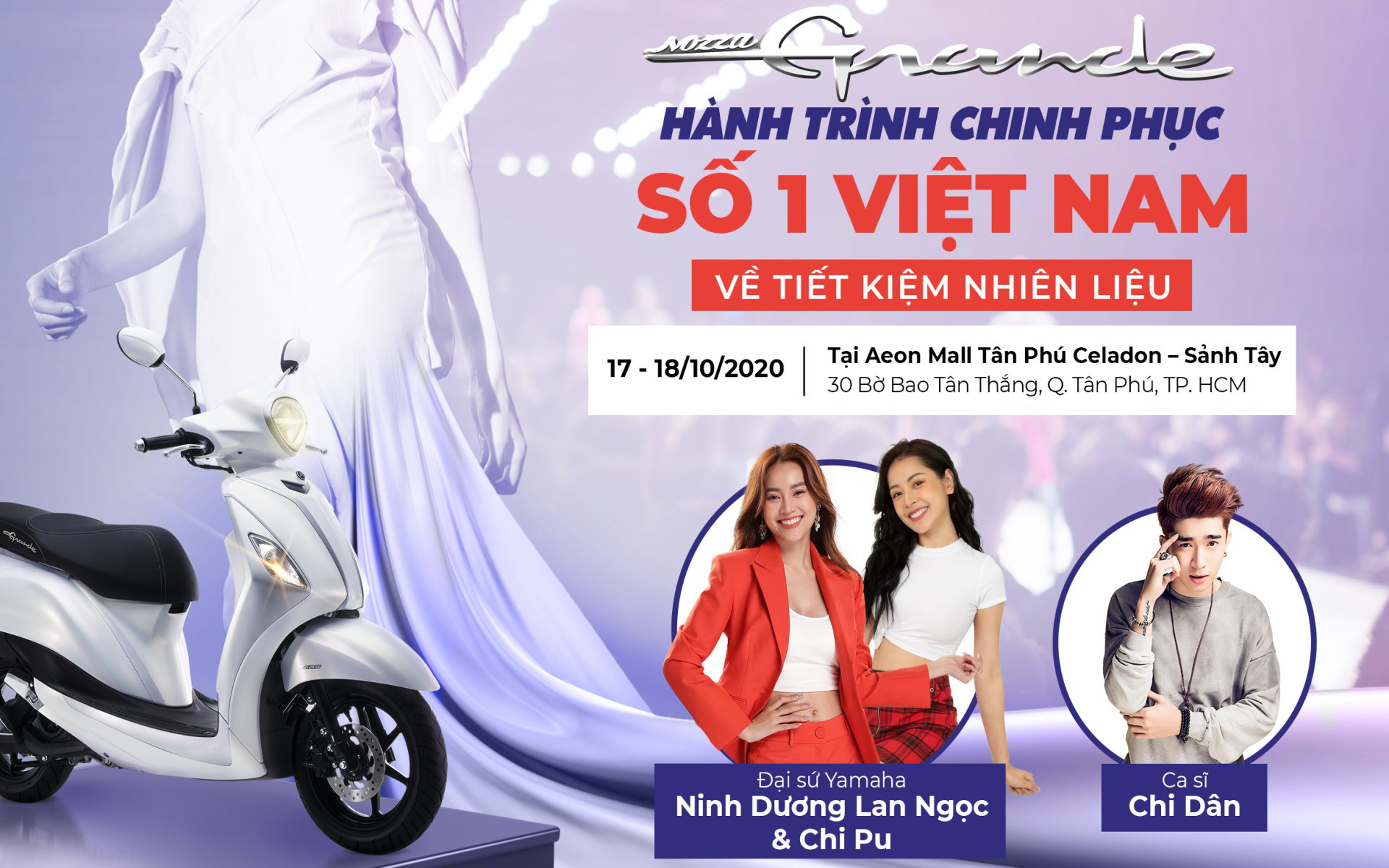 Ninh Dương Lan Ngọc và Chi Pu tụ họp tại Yamaha Grande Fashion Show mừng “Hành trình chinh phục số 1 Việt Nam về tiết kiệm nhiên liệu”