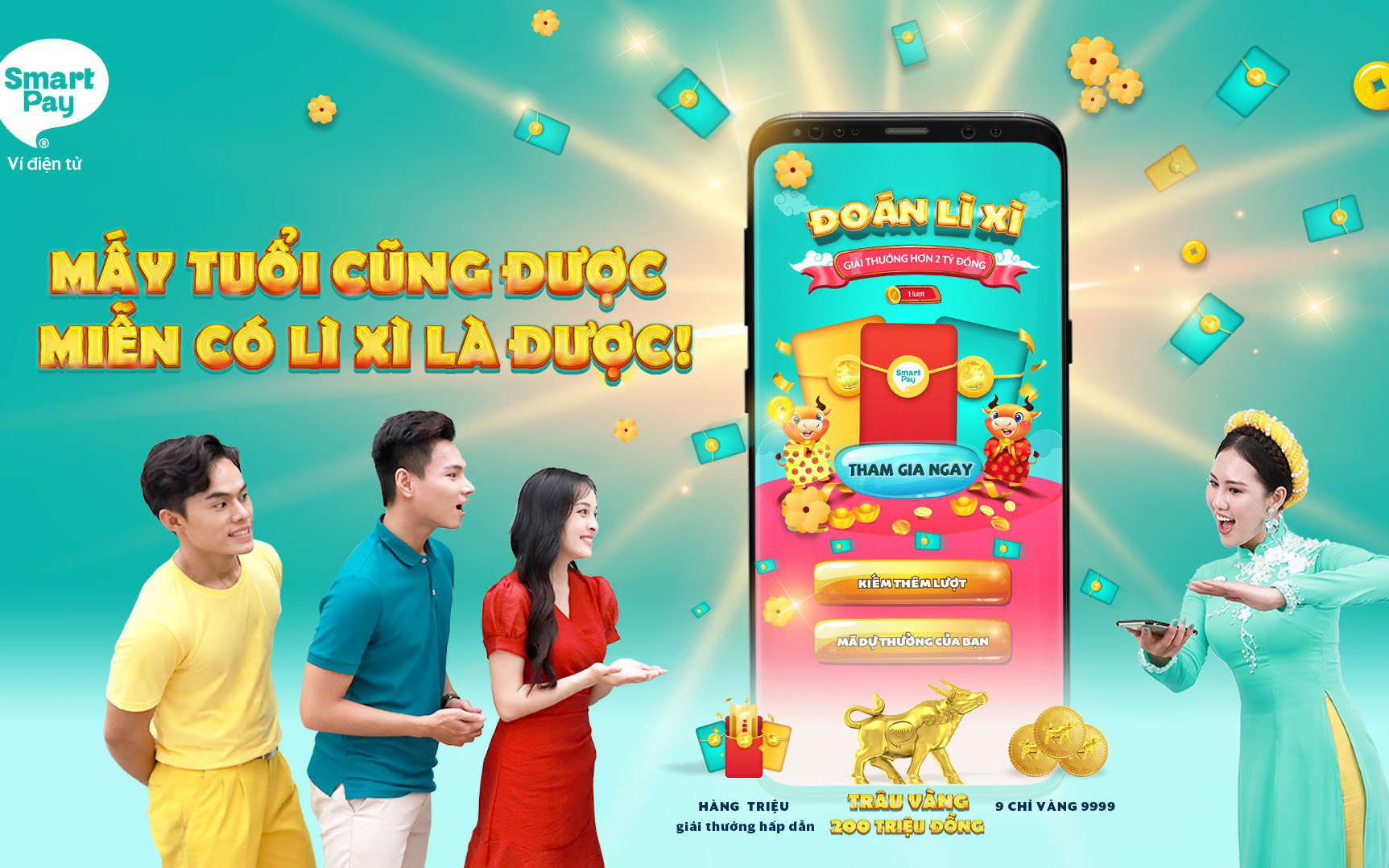 Danh tính “Cao Thủ Lì Xì” đã lộ diện, cuộc đua săn Trâu Vàng từ Ví điện tử SmartPay ngày càng hot!