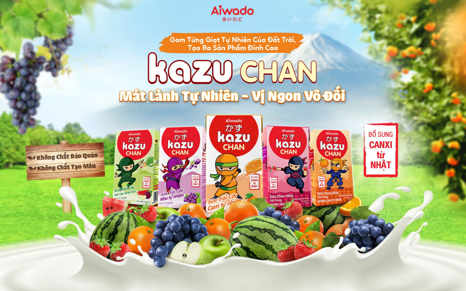 Kazu Chan mát lành tự nhiên, tăng cường đề kháng cho trẻ trong mùa hè