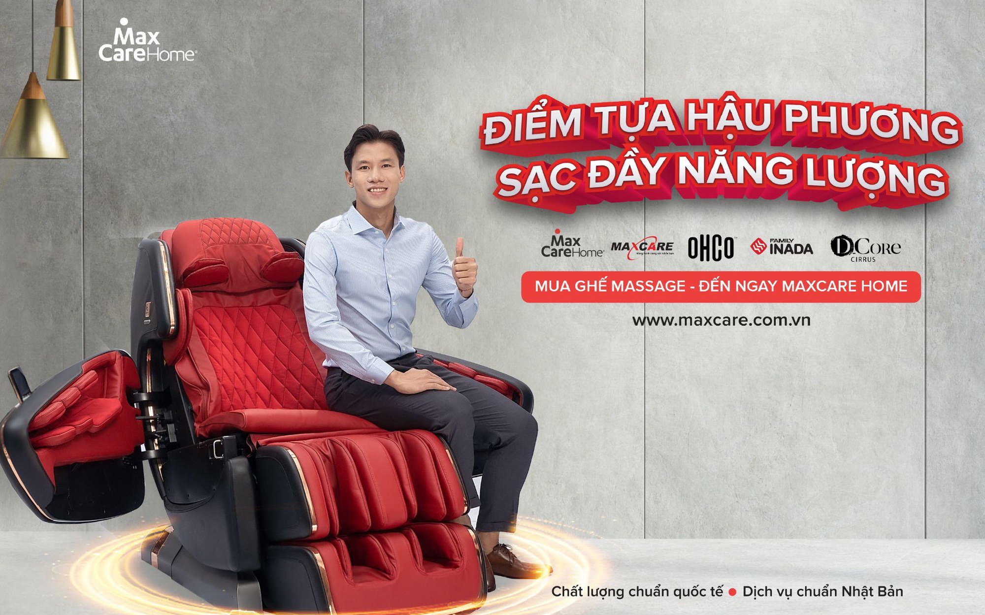 Trước thềm SEA Games 31, Quế Ngọc Hải tậu ghế massage “màu cờ sắc áo&quot; có giá xấp xỉ 1 chiếc xe hơi