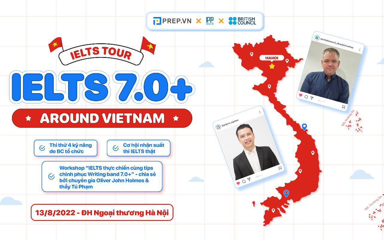 IELTS Tour: IELTS 7.0+ trải khắp Việt Nam