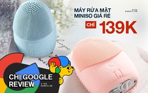 Dùng thử máy rửa mặt Miniso: 