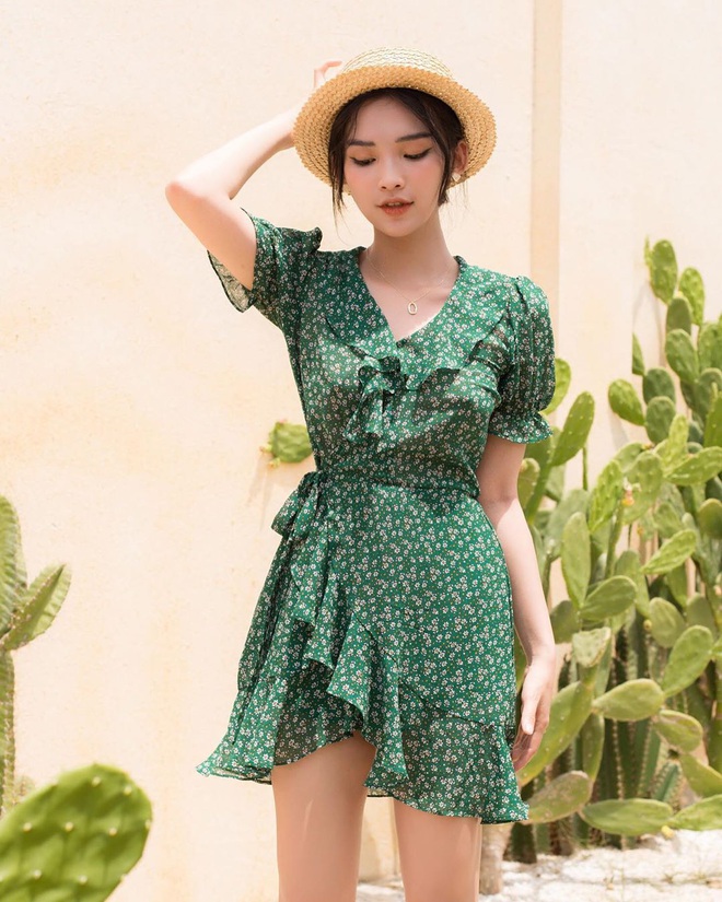 Đầm hoa nhí dáng xòe dài KK150-04 | Thời trang công sở K&K Fashion