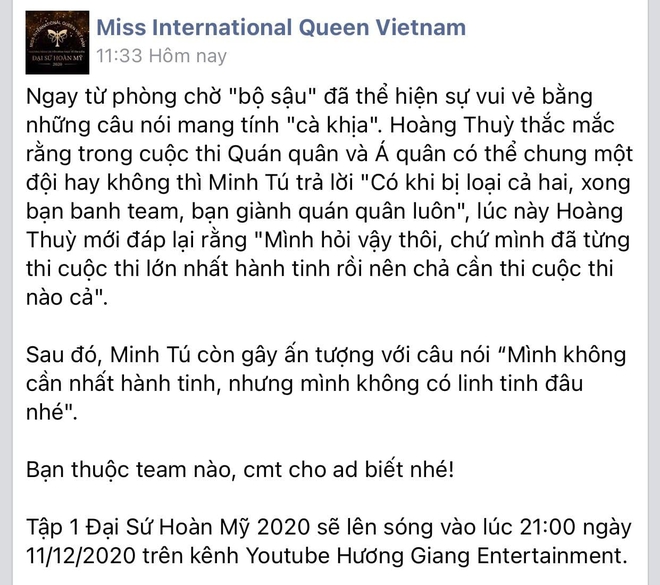 Minh Tú đích thân sửa lưng admin Đại Sứ Hoàn Mỹ vì trích dẫn sai drama với Hoàng Thùy - Ảnh 4.