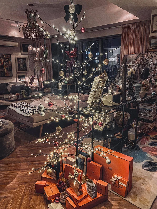 Pha decor nhà Noel toát lên sự giàu có của Lý Quí Khánh: Nhìn những thứ đặt ở cây thông mà choáng - Ảnh 1.
