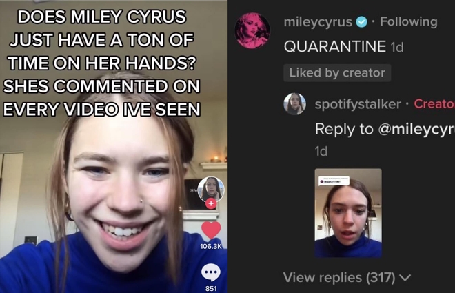 Miley Cyrus đang túc trực ngày đêm trên TikTok, comment vào tất cả video của fan và tạo luôn cơn sốt mới! - Ảnh 12.