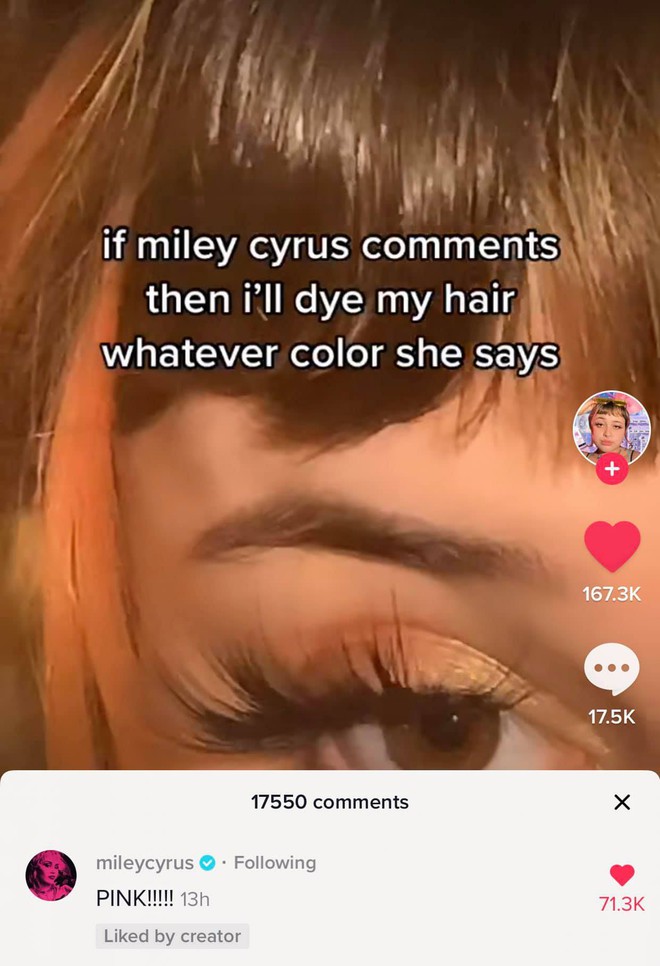 Miley Cyrus đang túc trực ngày đêm trên TikTok, comment vào tất cả video của fan và tạo luôn cơn sốt mới! - Ảnh 2.