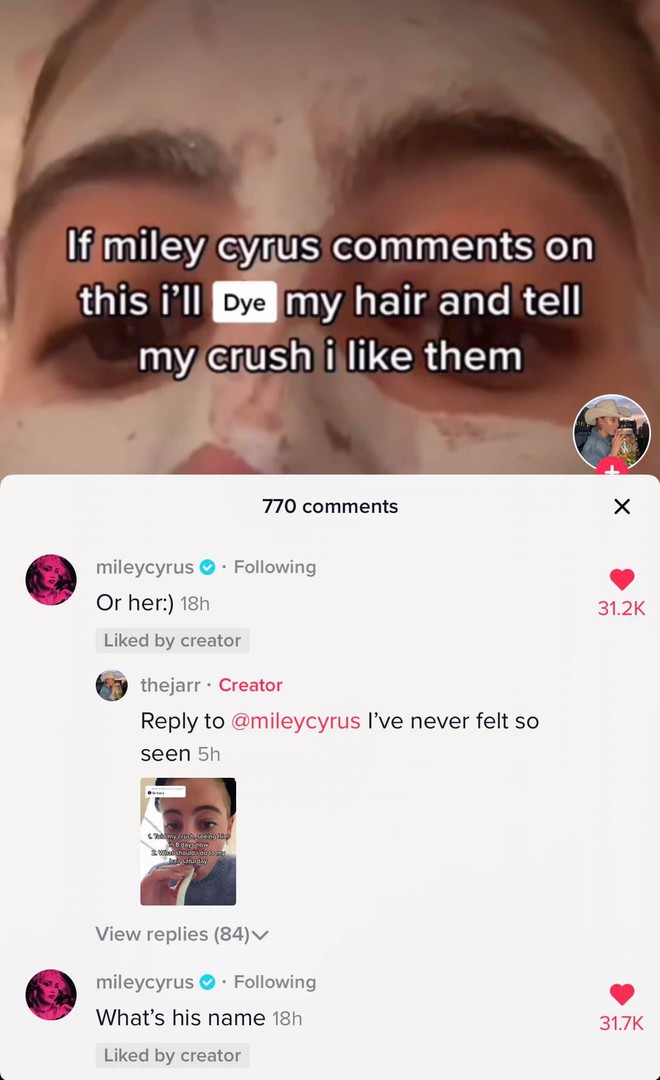 Miley Cyrus đang túc trực ngày đêm trên TikTok, comment vào tất cả video của fan và tạo luôn cơn sốt mới! - Ảnh 4.