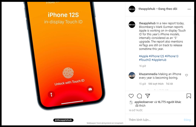 Cộng đồng iFan dậy sóng khi nghe tin iPhone 12S được trang bị tính năng bảo mật Touch ID dưới màn hình - Ảnh 2.