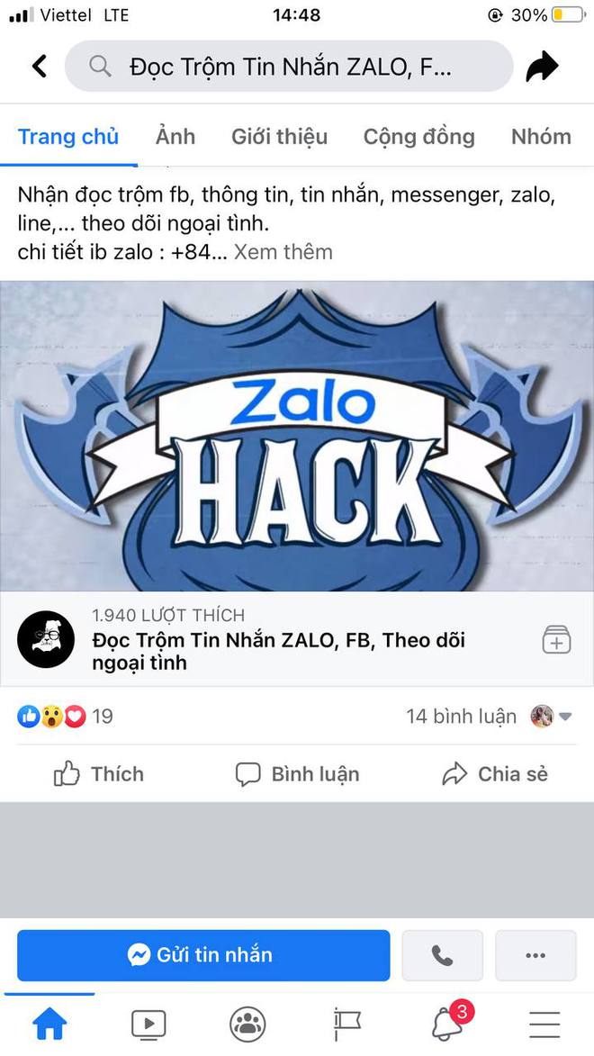 Cảnh báo dịch vụ hack Facebook, Zalo truy tìm trà xanh, xem chừng hành vi vi phạm pháp luật! - Ảnh 1.