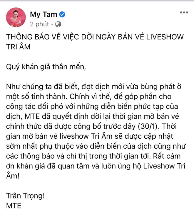 Vbiz tạm đóng băng vì dịch Covid-19: Mỹ Tâm, Trấn Thành lùi dự án khủng, Rap Việt concert và loạt show hot ngừng phút cuối - Ảnh 5.