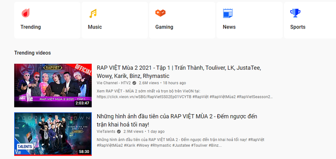 Lên sóng YouTube muộn 1 ngày, Rap Việt vẫn lên top 1 trending dễ dàng, tổng lượt xem tập 1 đạt con số vô cùng ấn tượng - Ảnh 2.
