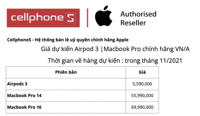MacBook Pro được đại lý tại Việt Nam báo giá lên tới gần 70 triệu đồng, đắt hơn 13 triệu so với giá Apple công bố? - Ảnh 2.