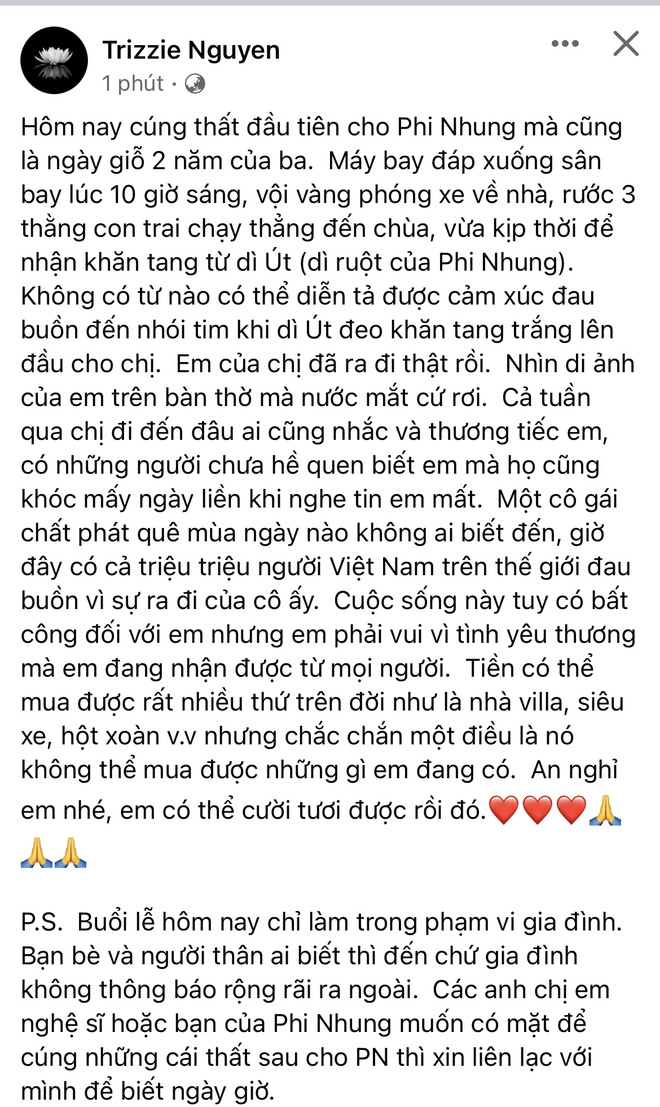 Lễ cúng thất đầu của ca sĩ Phi Nhung ở Mỹ: Con gái ruột và vợ cũ Bằng Kiều đội tang, Thanh Thảo - Thu Hoài cùng dàn sao Việt đến chia buồn - Ảnh 3.