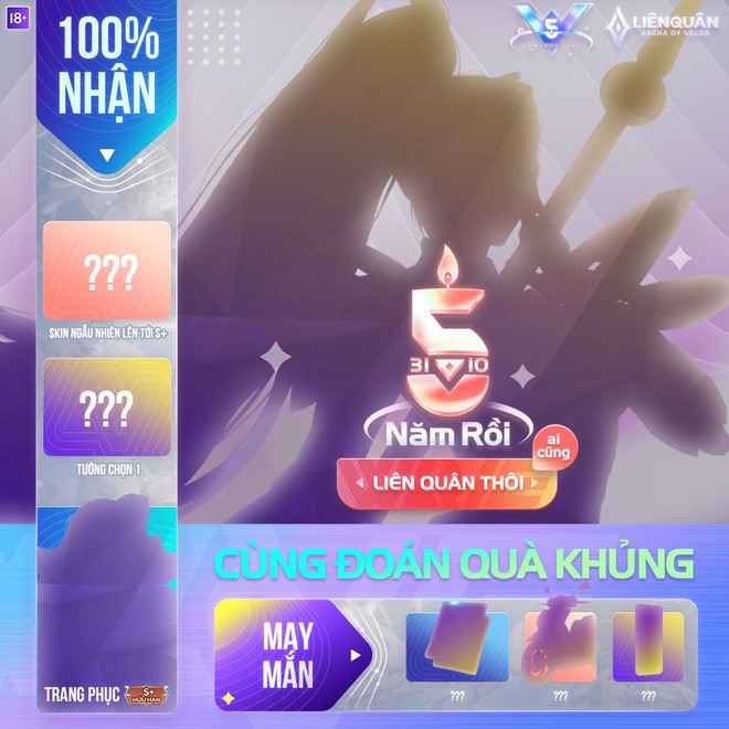HOT: Game thủ nhận miễn phí ít nhất 2 skin bậc S  từ sự kiện sinh nhật Liên Quân 5 tuổi, quà tặng giá trị nhất từ trước đến nay? - Ảnh 1.