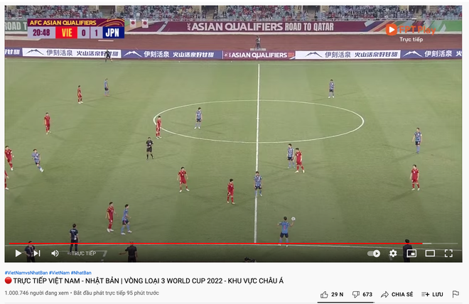 Trận đấu Việt Nam - Nhật Bản cán mốc 1 triệu lượt xem sau ít phút, sức hút quá dữ dội! - Ảnh 3.