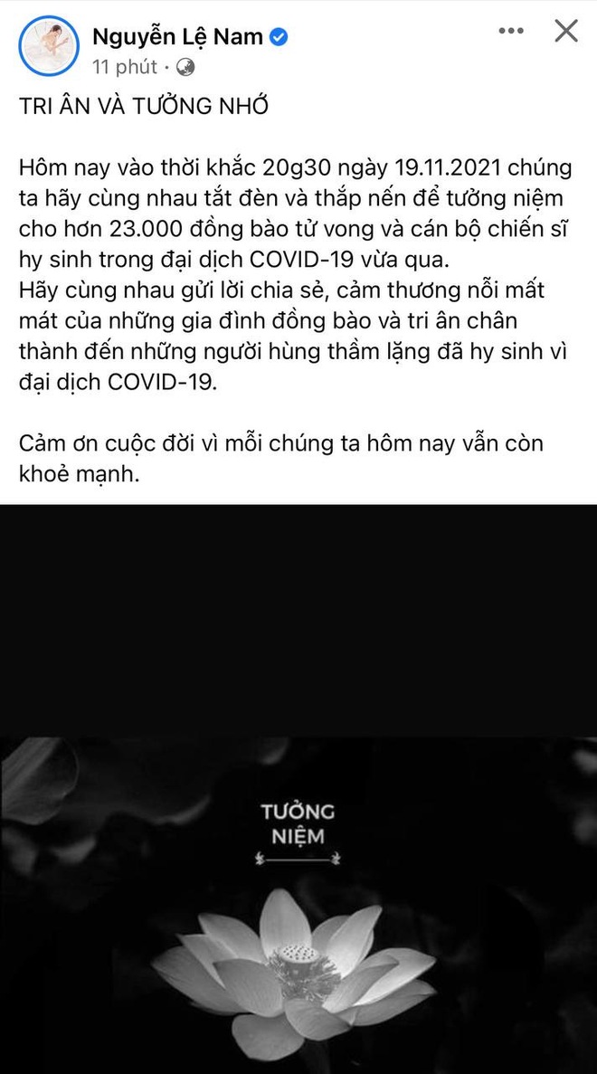 Khánh Vân xúc động viết tâm thư dài, dàn sao Việt hướng về lễ tưởng niệm hơn 23.000 đồng bào mất do Covid-19 - Ảnh 8.